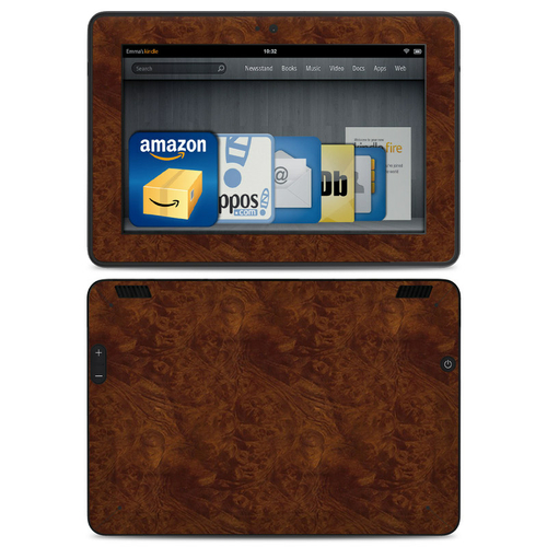 DecalGirl AKX7-DKBURL Amazon Kindle HDX Skin - Dark Burlwood