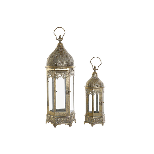 Lantern DKD Home Decor Crystal Golden Metal (21,5 x 21,5 x 63,5 cm) (2