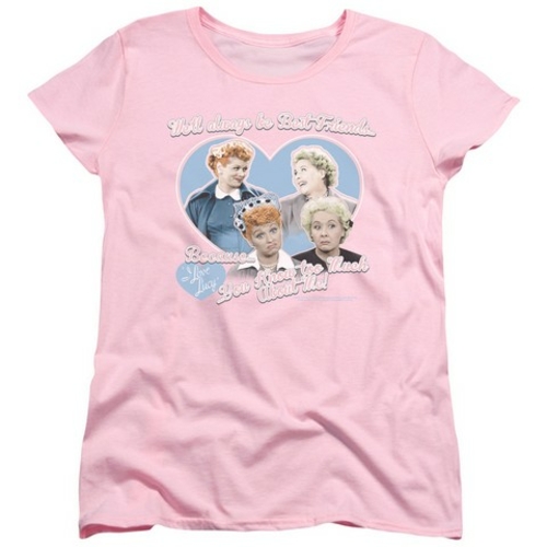 Trevco Lucy-Always Best Friends Short Sleeve Womens Tee- Pink - 2X