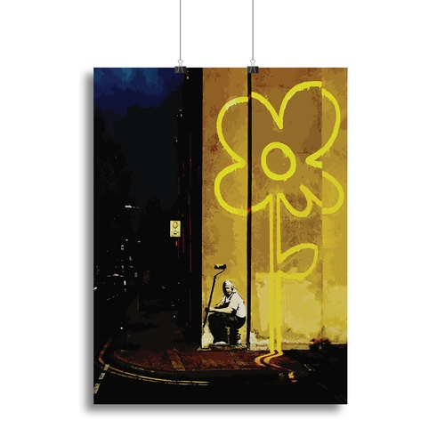 Banksy Yellow Lines Canvas Print or Poster