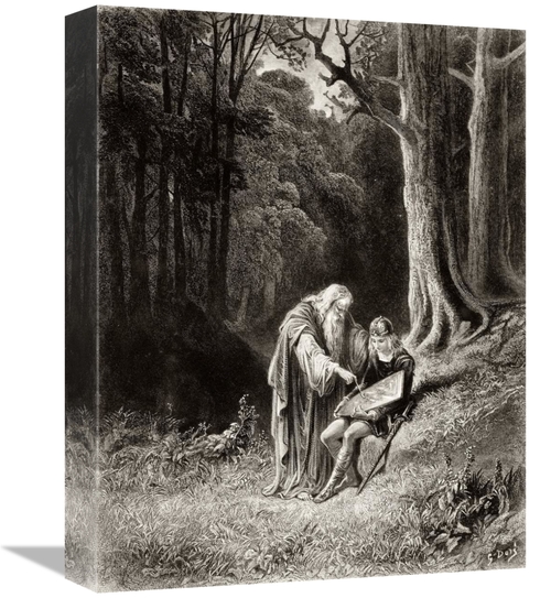 Global Gallery GCS-277423-16-142 16 in. Merlin Paints the Young Knight