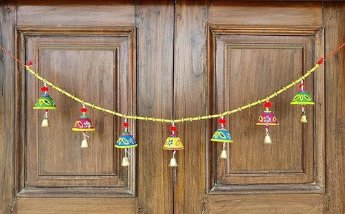 Door/Wall Hanging 7 Bells Bandarwal/Toran 1Pcs Multicolour 41Inch