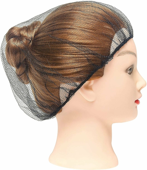 100 Pack Black Micro Nylon Hairnets 18” Size Disposable Black Hairnets