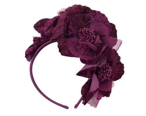 Wine Flower Fascinator Headband