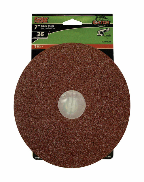 Ali Industries 2004786 7 in. Fiber Sanding Disc, 36 Grit - Pack of