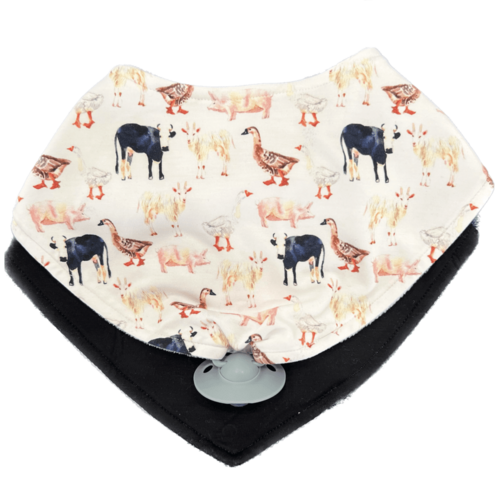 E I E I O - Doodalou Bamboo Bandana Baby Bib Combo