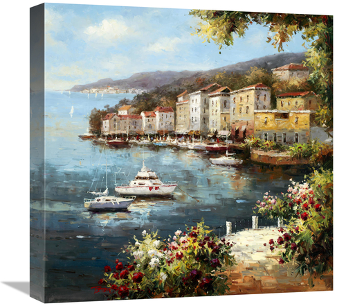 Global Gallery GCS-132510-1818-142 18 x 18 in. Mediterranean Yacht Har