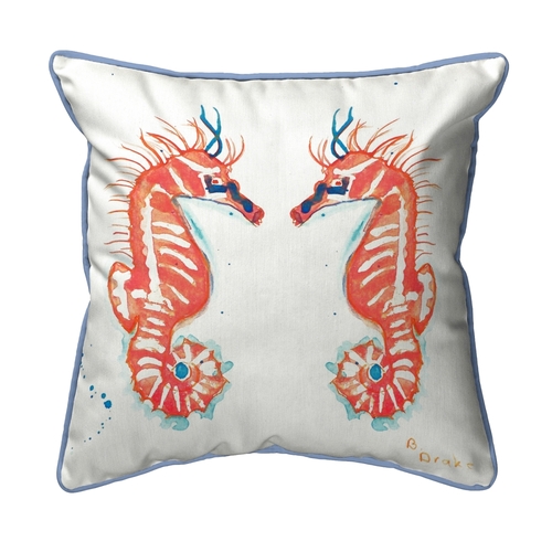 Betsy Drake ZP100 22 x 22 in. Coral Sea Horses Extra Large Zippered Pi