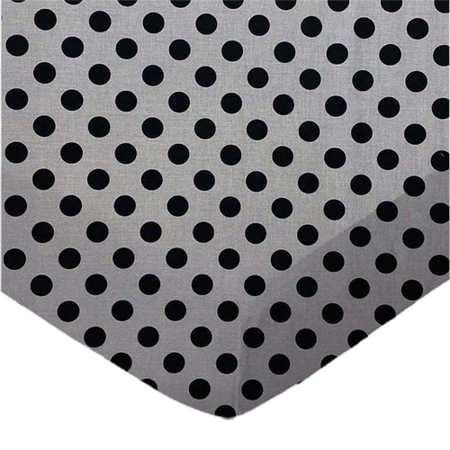 SheetWorld Fitted Crib Sheet Set - 100% Cotton Woven - Black Polka