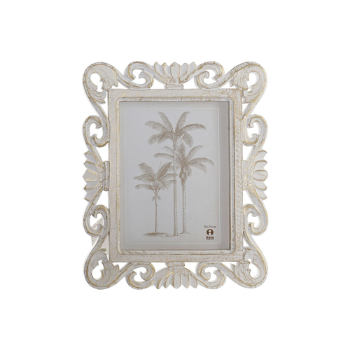 Photo frame DKD Home Decor White Wood Crystal MDF Wood 32 x 1,5 x 37