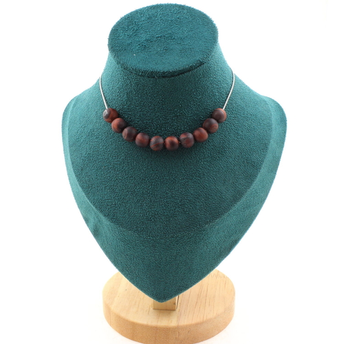 Matte red Tiger's Eye 8 mm 10 beads necklace.