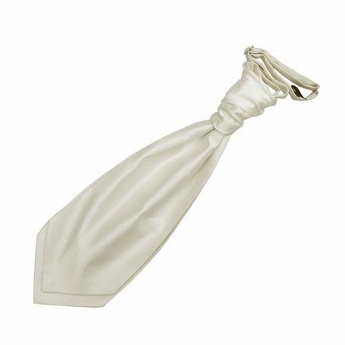 Solid Check Pre-Tied Ruche Cravat - Ivory
