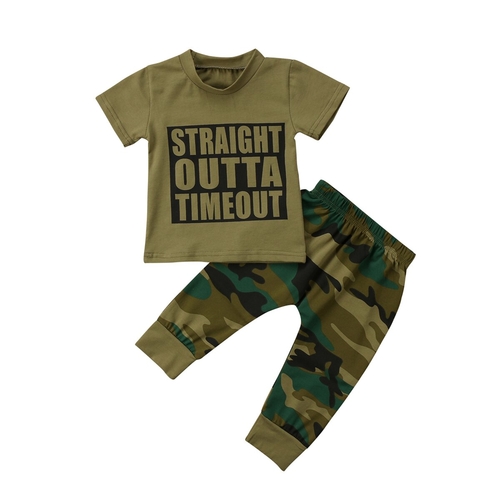 Summer Outta Letters Camo 2Pcs Newborn Baby