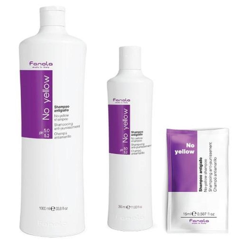 Fanola Shampoo No Yellow Toner - 350ml or 1L Purple Blonde Hair Toning