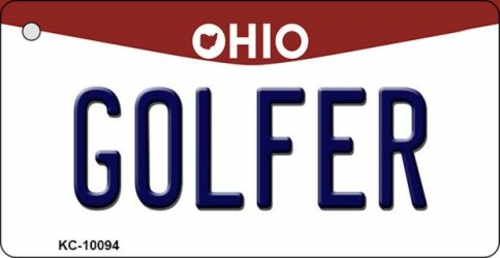 Smart Blonde KC-10094 Golfer Ohio State License Plate Key Chain - 1.5 