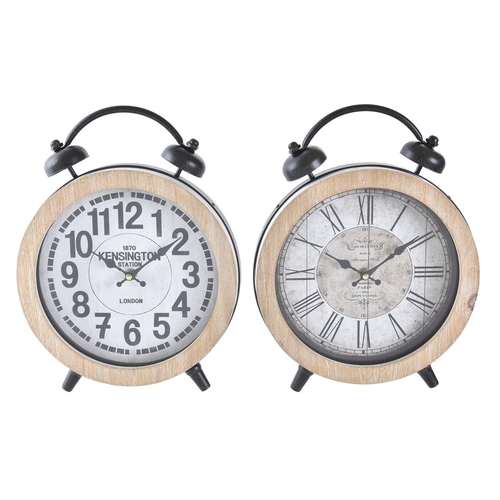 Table clock DKD Home Decor 25,8 x 8 x 32 cm Natural White Iron