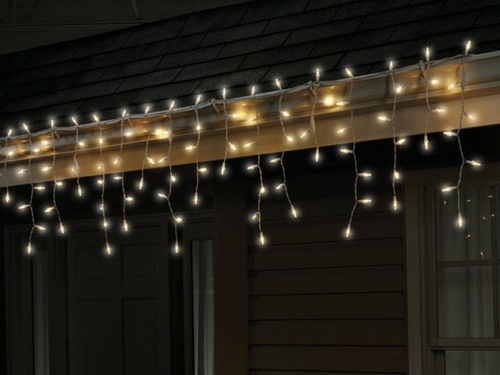 Celebrations 284B491D LED Twinkle Icicle Light Set  100 Warm White