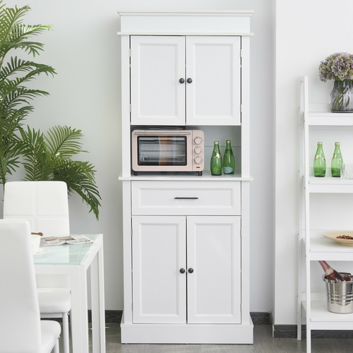 HOMCOM 72"H Modern Freestanding Kitchen Pantry Cabinet Cupboard with