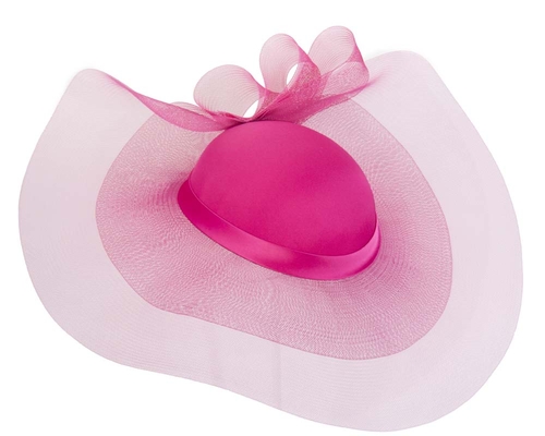 Fuchsia large brim custom made ladies hat