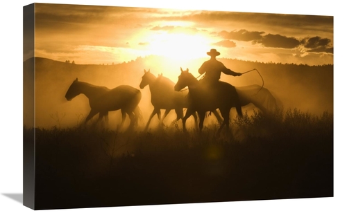 Global Gallery GCS-452597-1624-142 16 x 24 in. Cowboy with Lasso Herdi