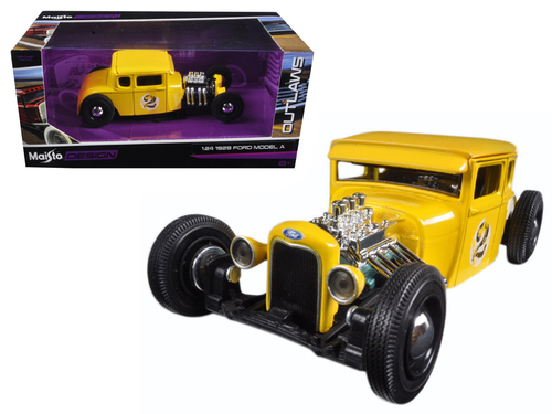 1929 Ford Model A Yellow #2 \Outlaws\ 1/24 Diecast Model Car by Maisto