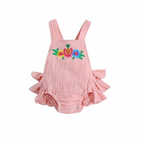 Newborn Baby Girl Summer Flower Bodysuit