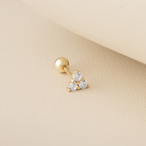 14K (58.5%) SOLID GOLD TRILLIUM PIERCING