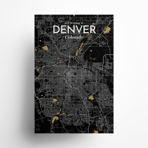 Denver City Map Poster