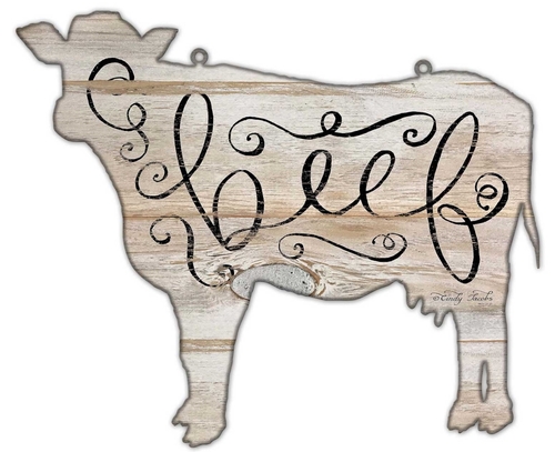 26 x 22 in. Animal Beef Custom Shape Sign