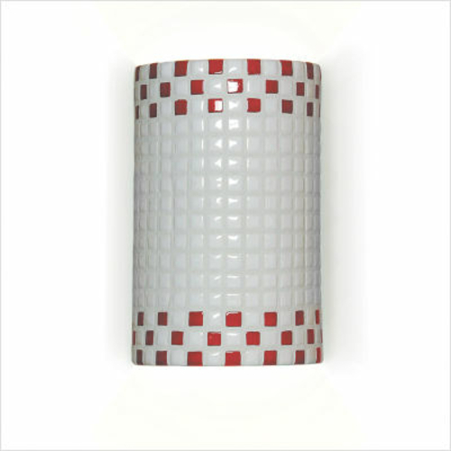 A19 M20309-RW Checkers Wall Sconce Red and White - Red and White - Mos