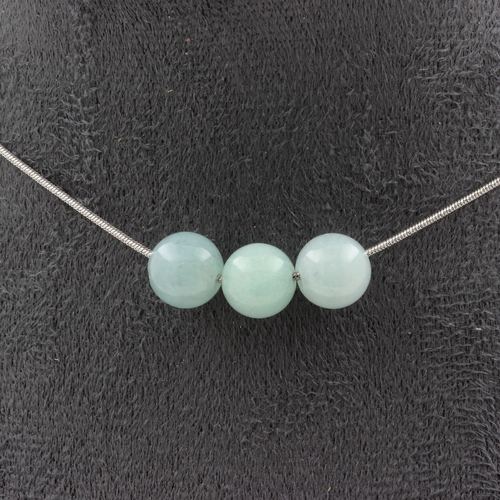 Amazonite 3 beads 8 mm necklace