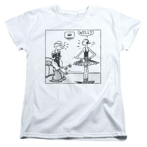 Popeye-Well Short Sleeve Womens Tee, White - 2X