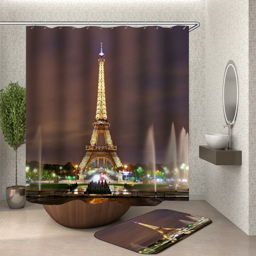 View of the Eiffel Towers Shower Curtain