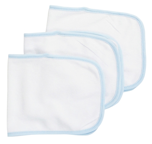 Bambini 1025-B-3 12.25 x 7.5 in. Baby Burpcloth, White with Blue T