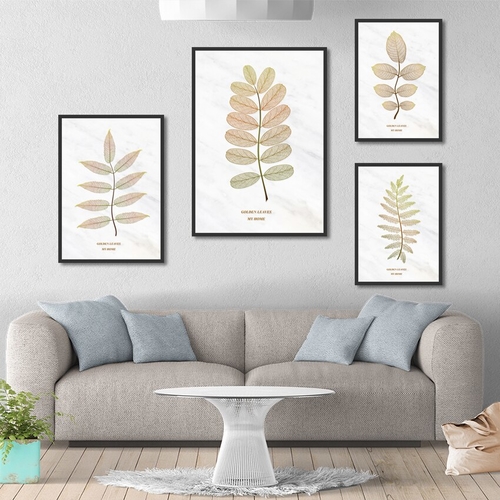 Nordic Minimalist Golden Leaves Decorative
