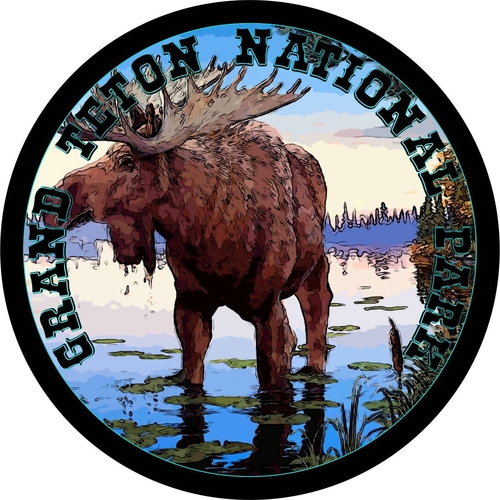 3 Inch Cloth  Patch  Grand tetons National Park travel art