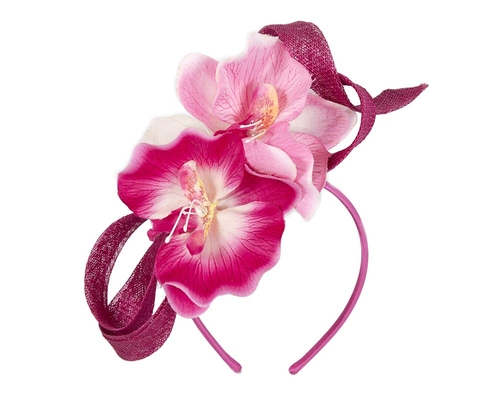 Fuchsia flower fascinator