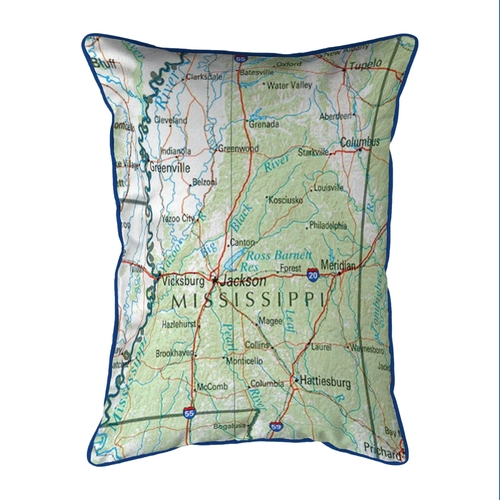 Betsy Drake HJ321 Mississippi, MS Nautical Map Large Corded Indoor
