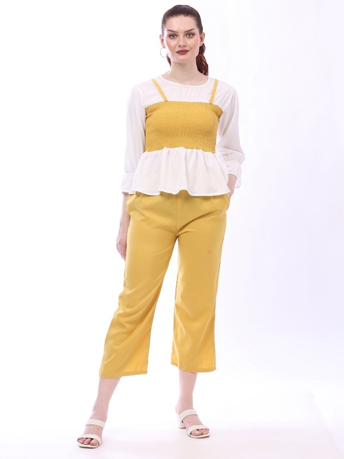 New Pretty Womens Top & Bottom Set (Size-S) (Color-YELLOW)