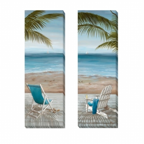 Artistic Home Gallery 0820314G Walk on the Beach Canvas Set - 8 in.