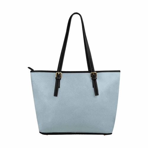 Large Leather Tote Shoulder Bag - Pastel Blue