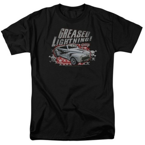 Trevco Grease-Greased Lightening Short Sleeve Adult 18-1 Tee, Blac