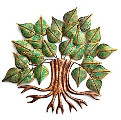 Green Big Leaf Manu Tree Metal Wall Art | Wall Decorative item for