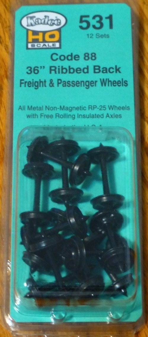 Kadee KAD531 36 in. Ribbed Back Freight & Passenger Wheels