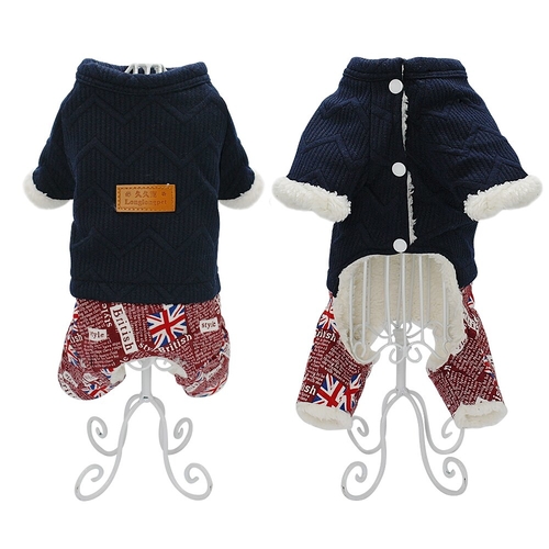 Winter Four Legs Dog Clothes Warm Cotton Jumpsuit