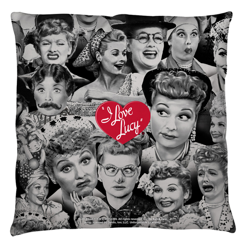 Trevco LB241-PLO3-26x26 26 x 26 in. I Love Lucy & Faces Throw Pillow&#