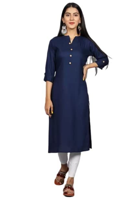 Women's Blue Straight Kurta Size XL