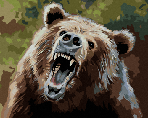 Zuty - Paint by Numbers - BEAR WITH AN OPEN MOUTH (D. RUSTY RUST),