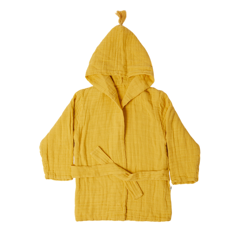 OrganicEra Muslin Bathrobe, Mustard