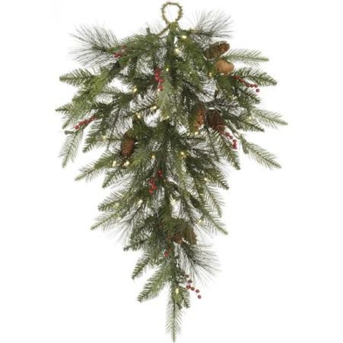 Vickerman R173108LED 32 in. Grover Mixed Tear Drop Green Christmas Tre